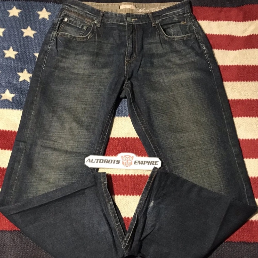 Vintage Marc Ecko Cut & Sew Regular Distressed Denim Jeans 34x32 Nyc Rlx Stadium - Picture 2 of 10